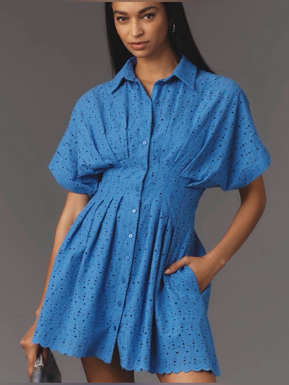 Exquise The Tobie Blue Eyelet Mini Shirtdress
Dress Size 2X ANTHROPOLOGIE